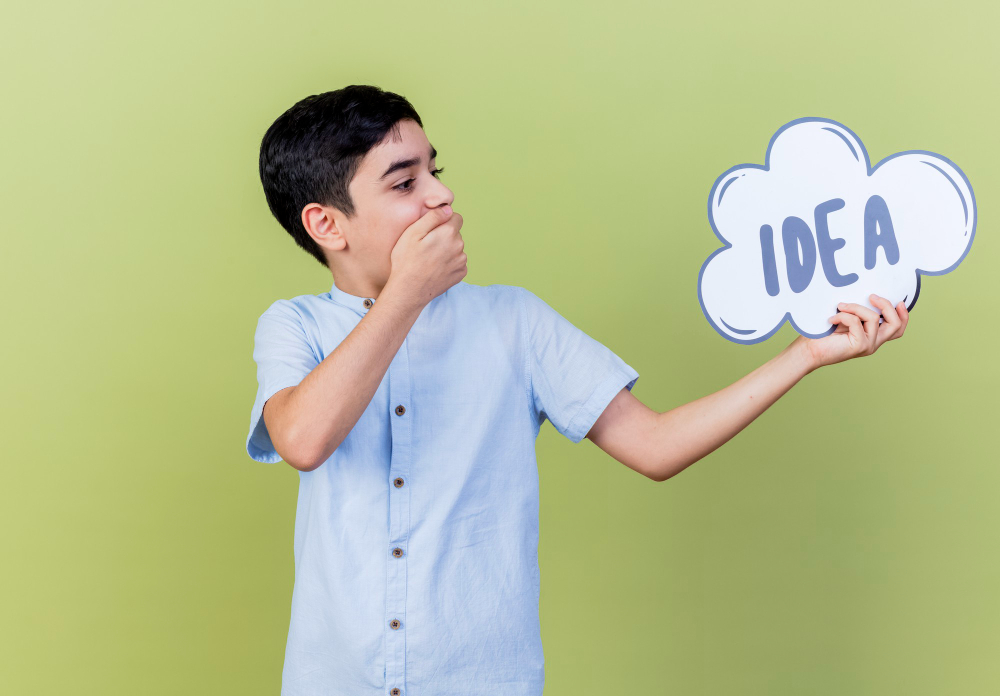 child turning creative ideas into projects and innovations